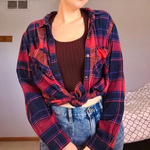 BDG size large red and navy flannel with pockets